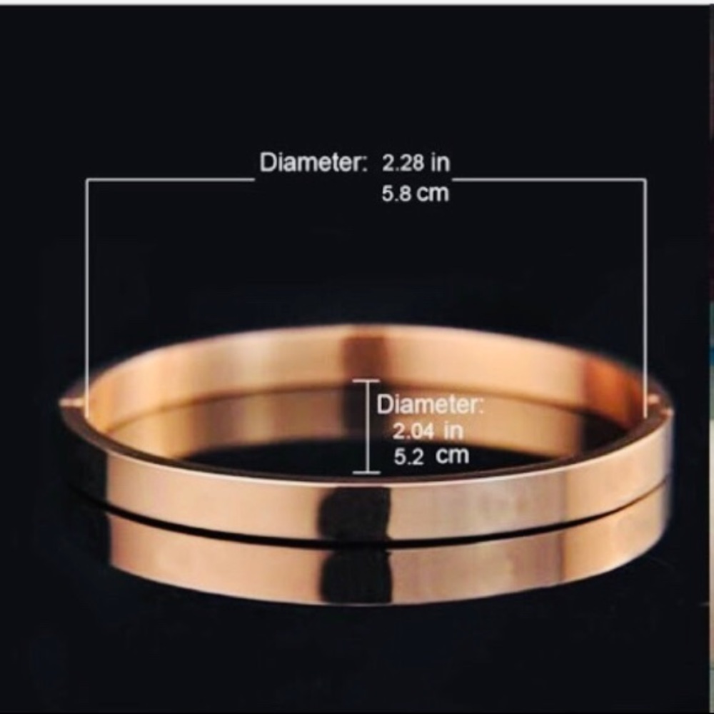 Bangle Stainless Steel Rose Gold Color - Picture 2 of 3
